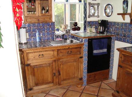 Sink and Bosch dishwasher, facing South.  Greenhouse windows on this wall.