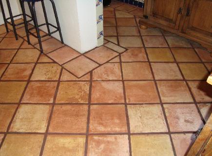 Kitchen floor, genuine Mexican Saltillo tiles.